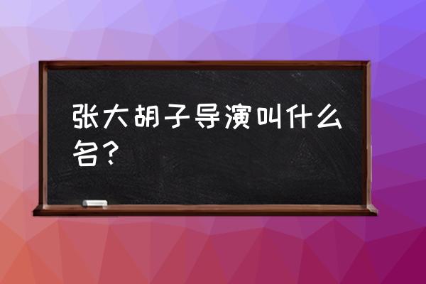 张大胡子板栗 张大胡子导演叫什么名？