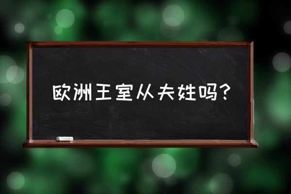 比利时国王阿尔贝二世 欧洲王室从夫姓吗？