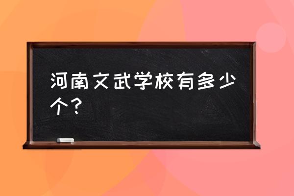 登封有几个正规武校 河南文武学校有多少个？