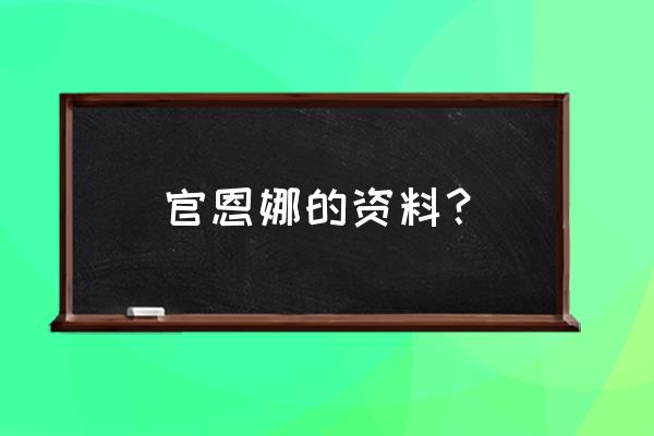 继续无敌奖门人15 官恩娜的资料？