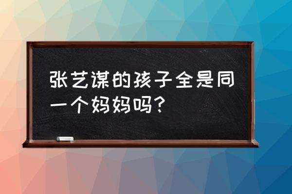 张艺谋一共有几个孩 张艺谋的孩子全是同一个妈妈吗？