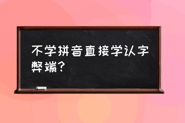 直映认字弊端 不学拼音直接学认字弊端？