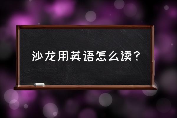 英语沙龙形式 沙龙用英语怎么读？