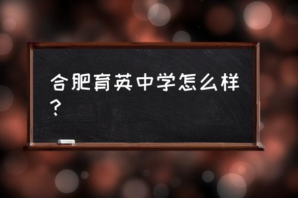 合肥育英中学好不好 合肥育英中学怎么样？