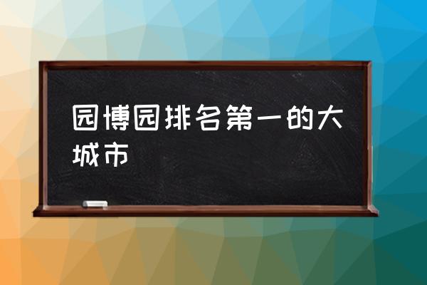 河北有几个园博园 园博园排名第一的大城市