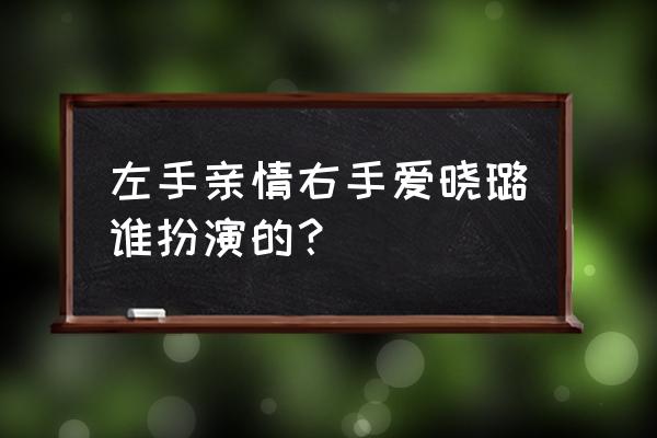 左手亲情右手爱谢仪 左手亲情右手爱晓璐谁扮演的？