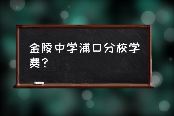 金陵中学国际班费用 金陵中学浦口分校学费？