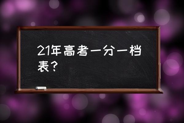 一分一段表查询2021 21年高考一分一档表？