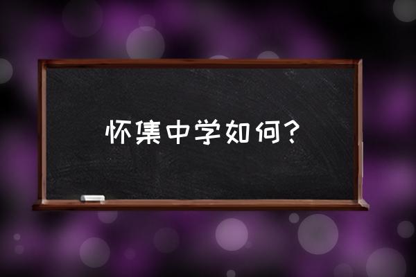 怀集中学详细地址 怀集中学如何？