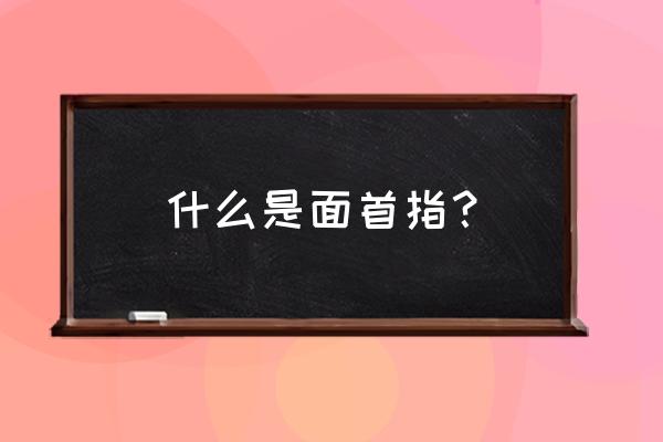 面首是什么东西 什么是面首指？