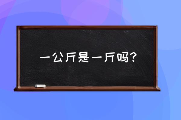 一千克等于几斤 一公斤是一斤吗？