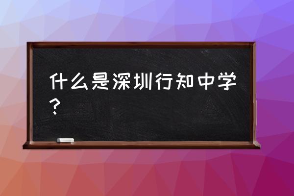 龙华区行知中学简介 什么是深圳行知中学？