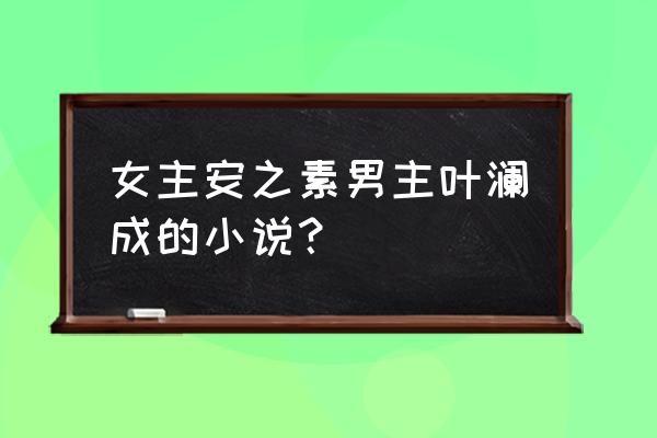 误惹天价老公 女主安之素男主叶澜成的小说？