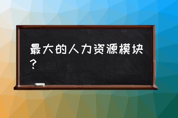 人力资源六大板块及内容 最大的人力资源模块？