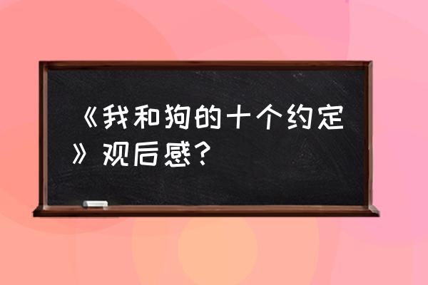 狗狗与我的十个约定书 《我和狗的十个约定》观后感？