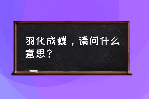 羽化成蝶的寓意 羽化成蝶，请问什么意思？