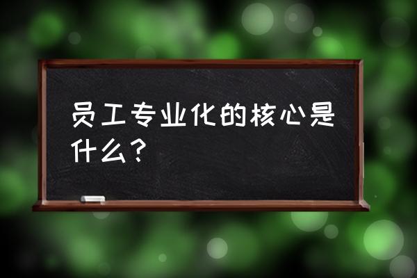 企业员工的职业化包括 员工专业化的核心是什么？