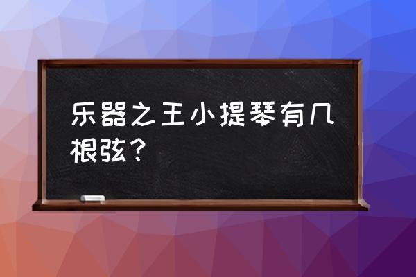 现在的小提琴有多少根弦 乐器之王小提琴有几根弦？