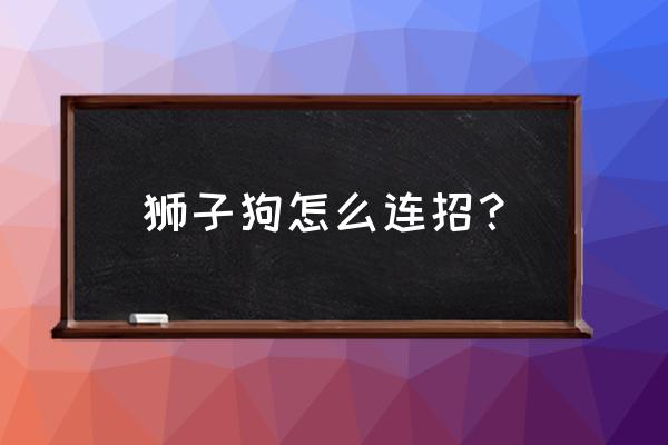 上单狮子狗连招 狮子狗怎么连招？