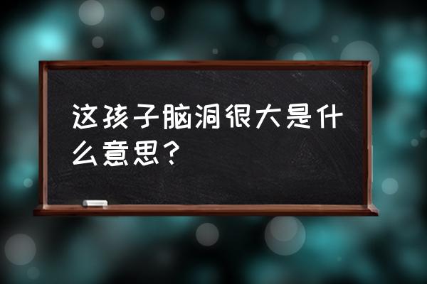 脑洞我超大 这孩子脑洞很大是什么意思？