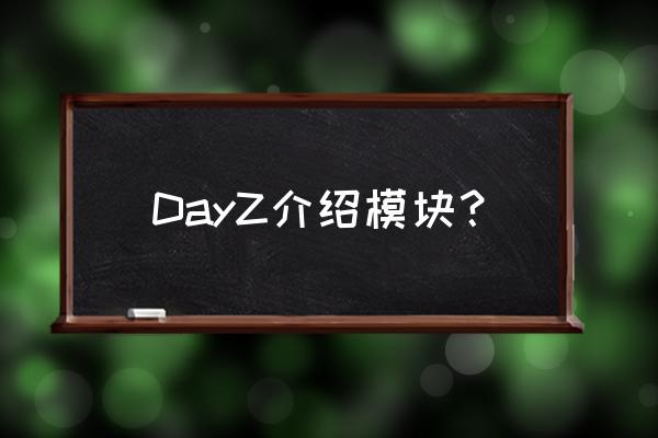 武装突袭2僵尸 DayZ介绍模块？