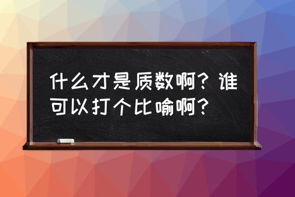 什么叫质数什么叫质数 什么才是质数啊？谁可以打个比喻啊？