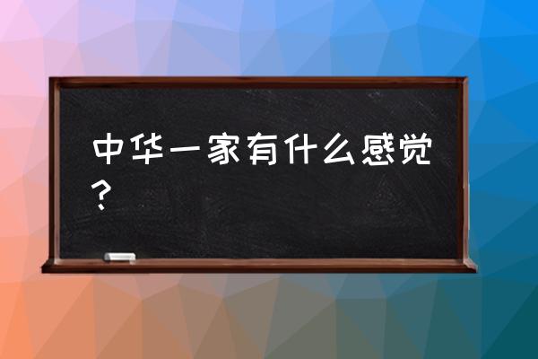 中华一家亲感悟 中华一家有什么感觉？