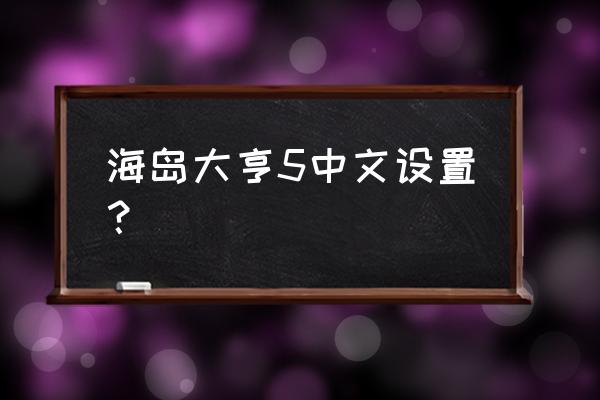 海岛大亨5秘籍 海岛大亨5中文设置？