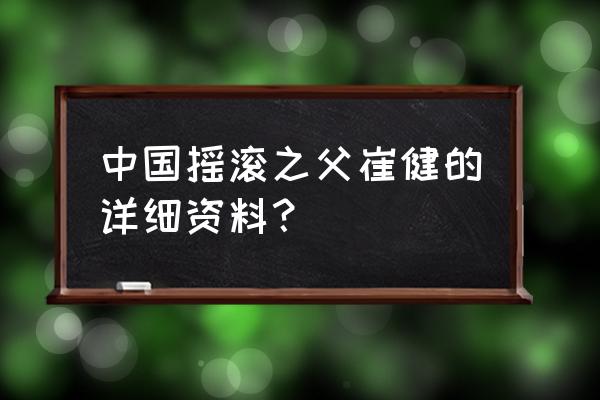 崔健个人演唱会 中国摇滚之父崔健的详细资料？