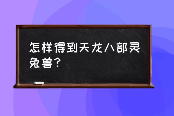 剑舞江南改名字了 怎样得到天龙八部灵兔兽？