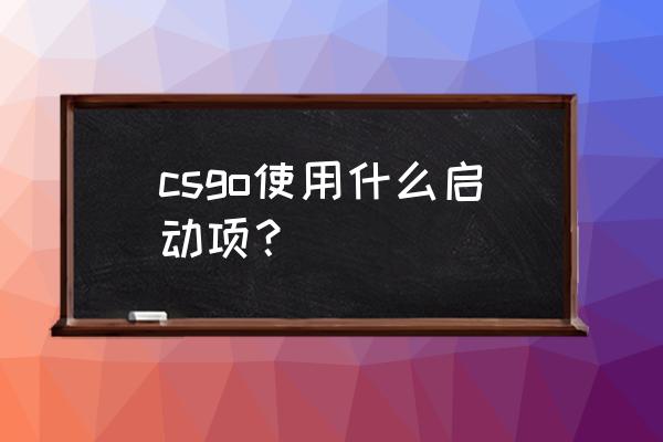 csgo美服启动项 csgo使用什么启动项？