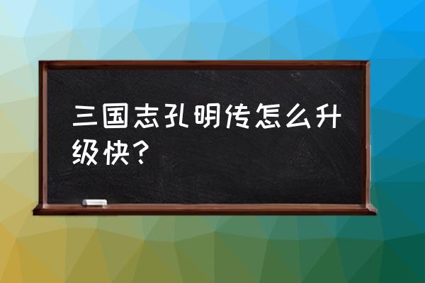 新三国志孔明传6.1攻略 三国志孔明传怎么升级快？