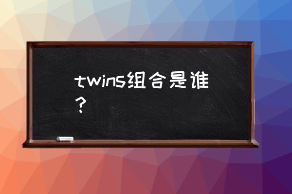 twins组合 twins组合是谁？