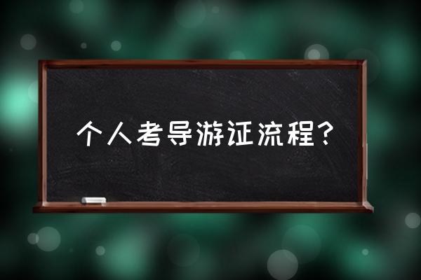 考导游证的流程 个人考导游证流程？