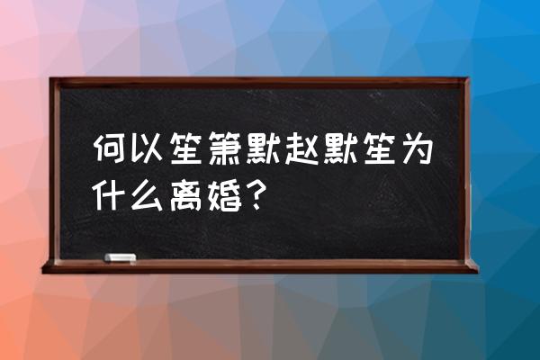 为什么赵默笙选择何以琛 何以笙箫默赵默笙为什么离婚？