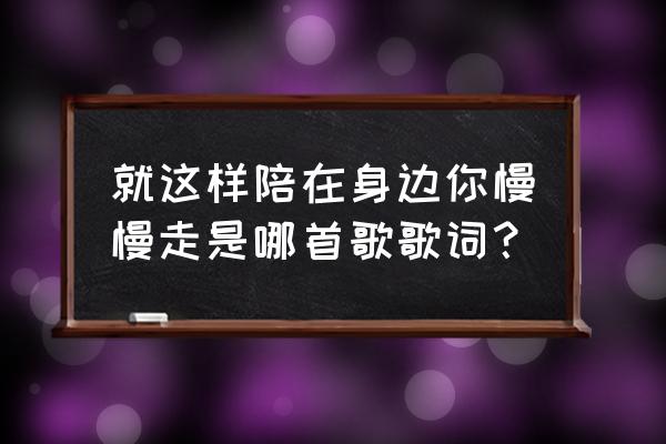 就这样慢慢地陪着你走 就这样陪在身边你慢慢走是哪首歌歌词？