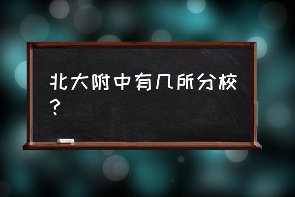 北大附中南山分校苏嘉慧 北大附中有几所分校？