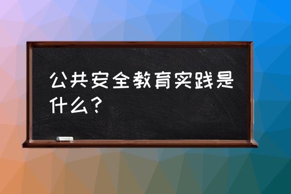 小学生公共安全教育 公共安全教育实践是什么？