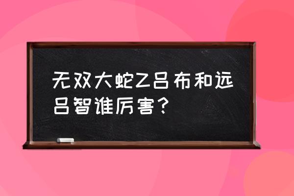 真远吕智vs吕布 无双大蛇Z吕布和远吕智谁厉害？