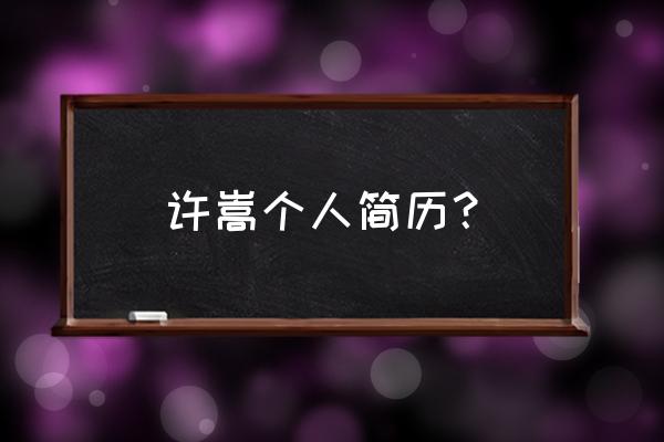 许嵩生日2021 许嵩个人简历？