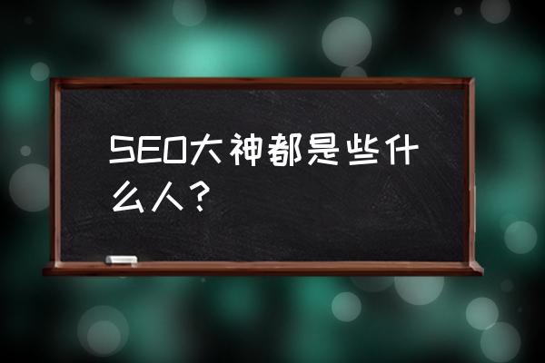 seo专家 SEO大神都是些什么人？