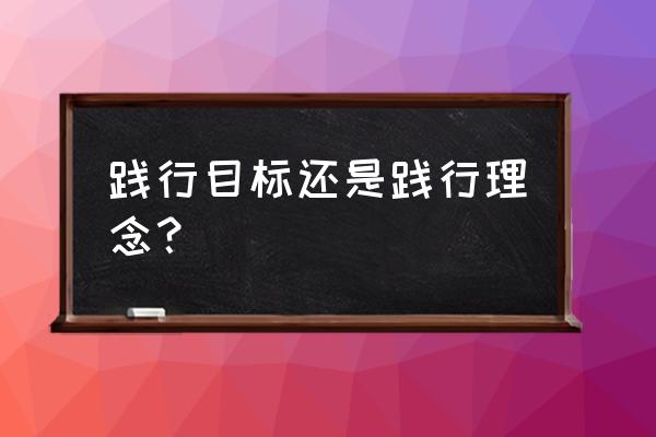 践行是什么意思解释一下 践行目标还是践行理念？