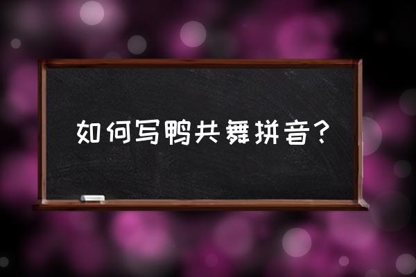 鸡鸭共舞完整版 如何写鸭共舞拼音？