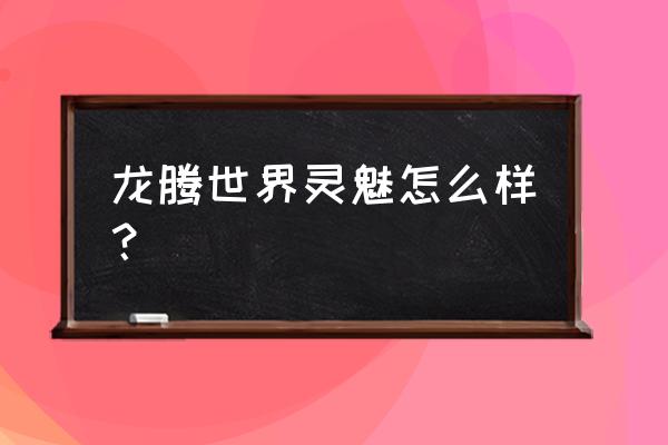 龙腾世界职业介绍 龙腾世界灵魅怎么样？