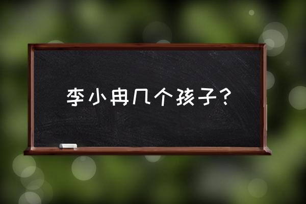 李小冉生了双胞胎 李小冉几个孩子？