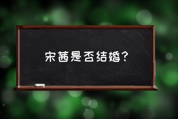 宋茜的老公是谁 宋茜是否结婚？