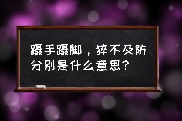 蹑手蹑的意思是什么 蹑手蹑脚，猝不及防分别是什么意思？