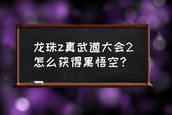 龙珠z真武道大会2 龙珠z真武道大会2怎么获得黑悟空？