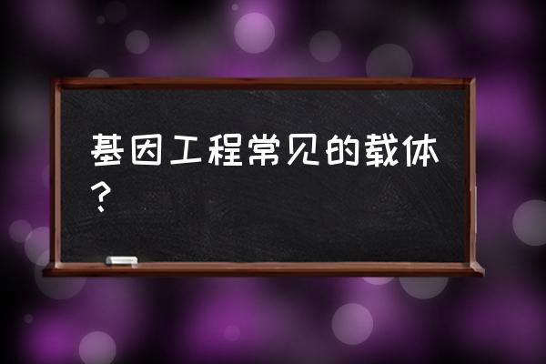 常用质粒载体 基因工程常见的载体？