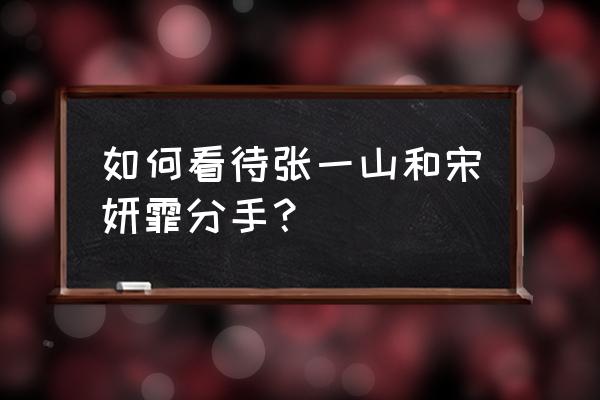 张一山女友到底是谁 如何看待张一山和宋妍霏分手？